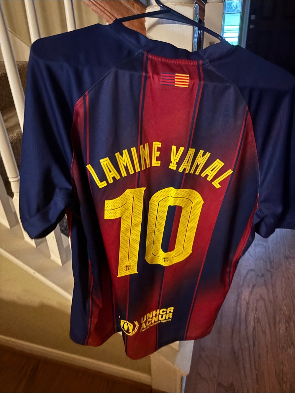 Nike Kids Lamine Yamal #10 Navy & Red Soccer Jersey